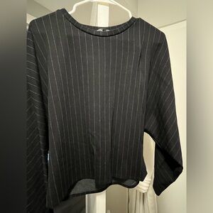Black Pinstripe Women's Top size M from Zara